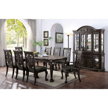Petersburg Dining Table With 1 X 18 Inch Leaf In Dark Gray