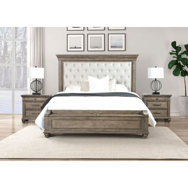 Philomath Eastern king Bed In Aged Oak