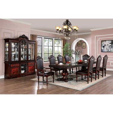 Picardy Dining Table In Brown Cherry