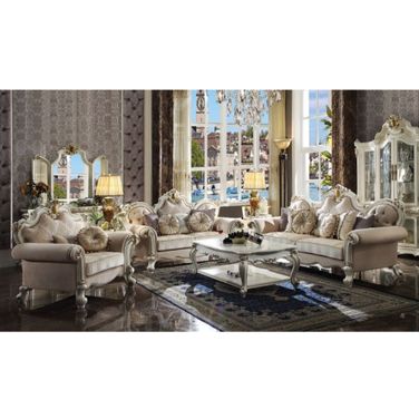 Picardy Fabric and Antique Pearl Sofa