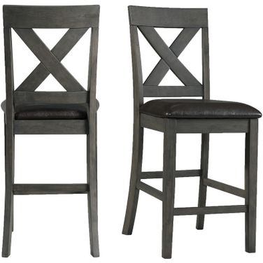 Picket House Furnishings Alexa Counter Height Side Chair Set of 2 in Gray