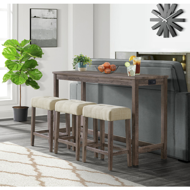 Picket House Furnishings Turner Multipurpose Bar Table Set In Grey