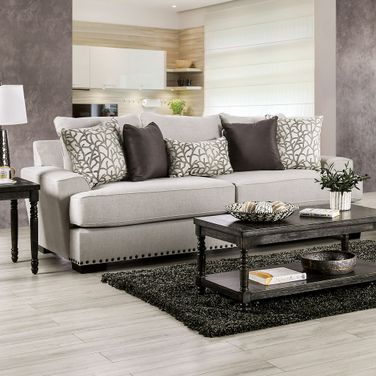 Picotee Sofa In Light Gray and Black