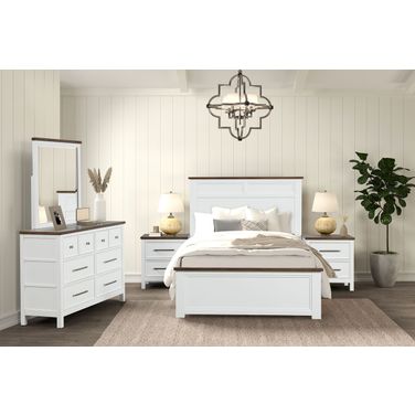 Pinetop Twin Bed In White and Dark Brown
