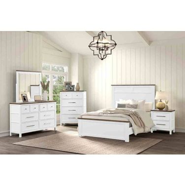 Pinetop Youth Bedroom Set In White and Dark Brown