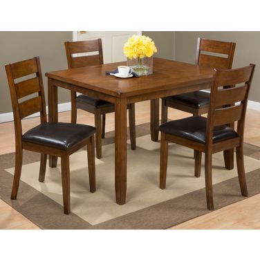 Rustic Brown 5 Piece Dining Room Set In Light Brown