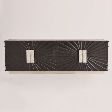 Pleated Media Cabinet In Black