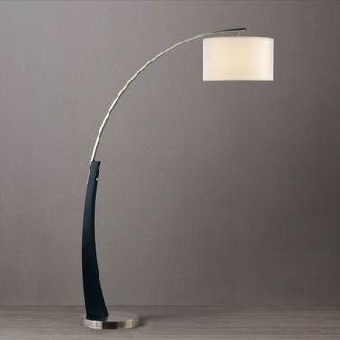 Plimpton 76 Inch 1 Light Arc Floor Lamp In Espresso and Brushed Nickel