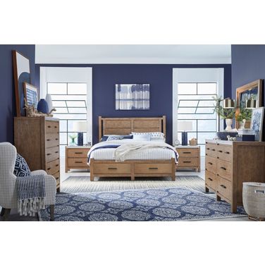 Plum Creek Panel Storage Bedroom Set In Sierra Brown