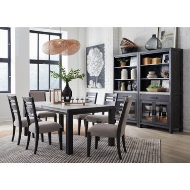 Plum Creek Rectangular Dining Set In Ravenwood Black
