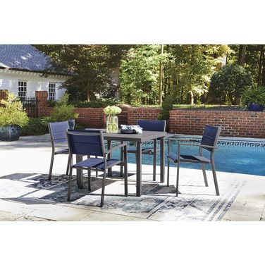Point Bonita Outdoor Dining Room Set In Gray