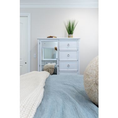 Point Breeze Mirrored Door Chest In White