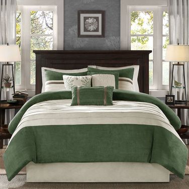 Polyester 7 Piece California King Comforter Set In Green