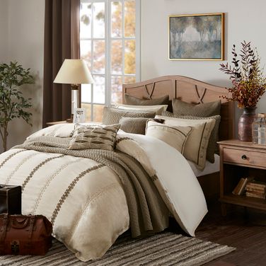 Chateau 8 Piece Comforter Set In Linen