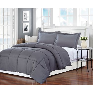 Polyester Medium Warmth Down Alternative California King Comforter Duvet Insert In Grey