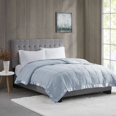 Polyester Microfiber 3M Scotchgard Solid King Blanket In Blue