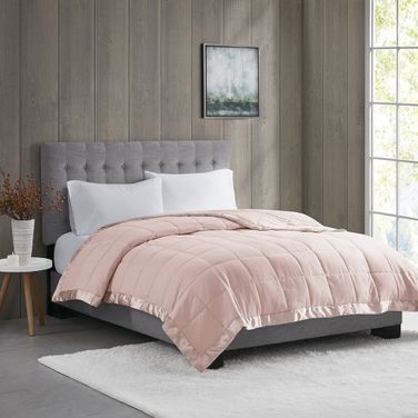 Polyester Microfiber 3M Scotchgard Solid King Blanket In Blush