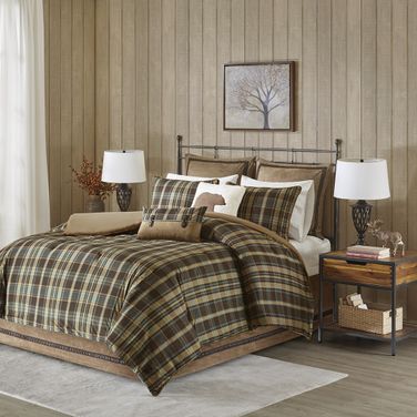 Polyester Soft Spun Printed King Comforter Set In Multi