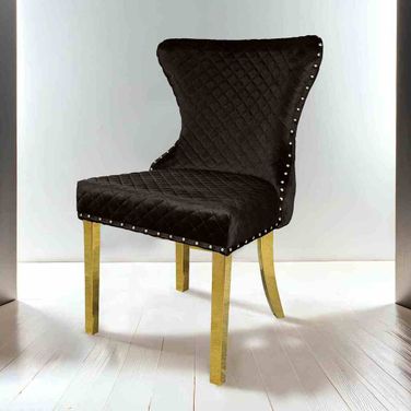 Portanova Gold Chair Set of 2 In Black