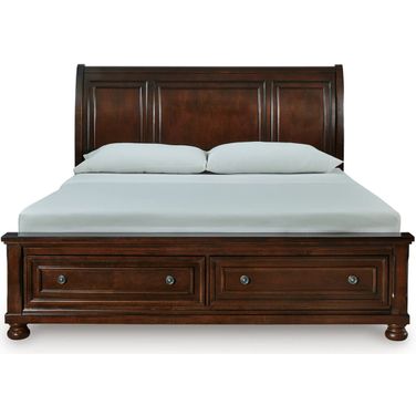 Porter King Sleigh Storage Bed In Rustic Brown