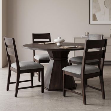 Portico 60 Inch Round Dining Room Set In Warm Brown