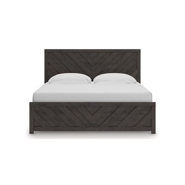 Prendonea King Panel Bed In Charcoal