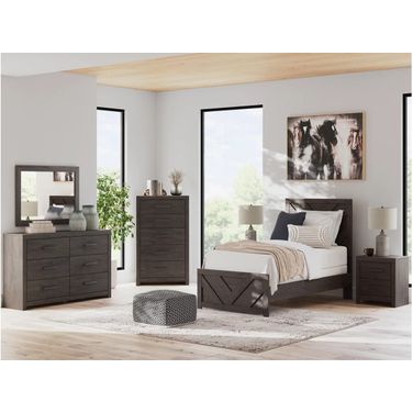 Prendonea Youth Panel Bedroom Set In Charcoal