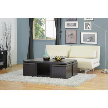 Prescott Modern Table And Stool Set With Hidden Storage