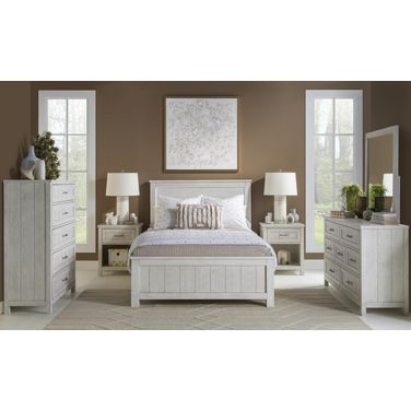Preston Complete Youth Panel Bedroom Set In Bleached Linen
