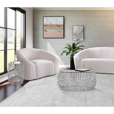 Priya Occasional Table Set In Silver