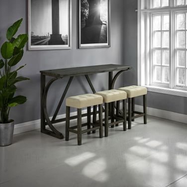 Ptolema 4 Piece Counter Height Table Set In Brown and Beige
