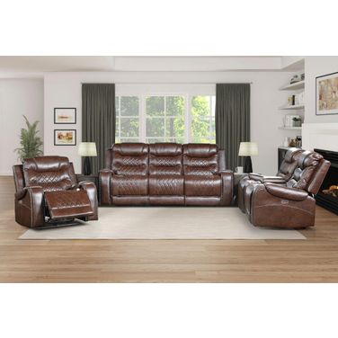 Putnam Brown Power Double Reclining Living Room Set