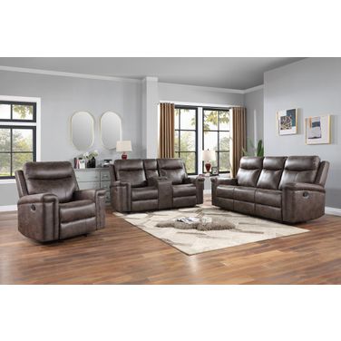 Quade Manual Living Room Set In Mocha