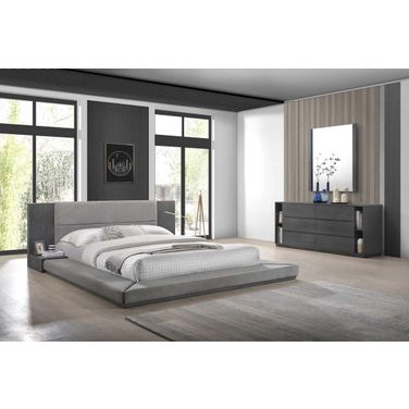 Queen Nova Domus Jagger Modern Grey Bed