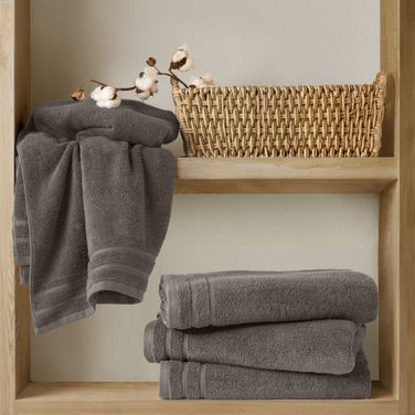 Quick Dry Cotton Towel Set In Grey