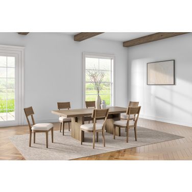 Quincey Wood Rectangular Dining Room Set In Brown