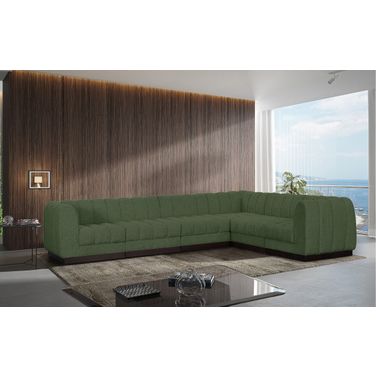 Quinn Chenille Fabric 6 Piece Modular Sectional In Green