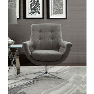 Quinn Grey Adjustable Swivel Accent Chair