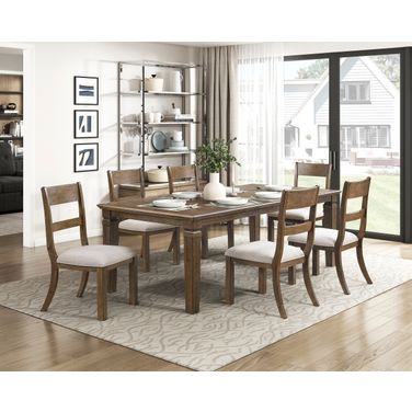 Quinn Rectangular Dining Set In Brown and Gray