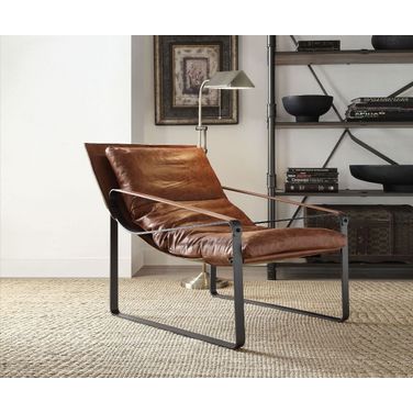 Quoba Cocoa Leather Accent Chair