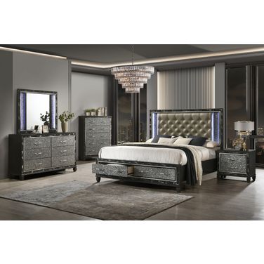 Radiance Storage Bedroom Set In Black