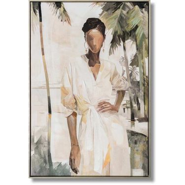 Radiant Muse in the Tropics Canvas Wall Art In Multi