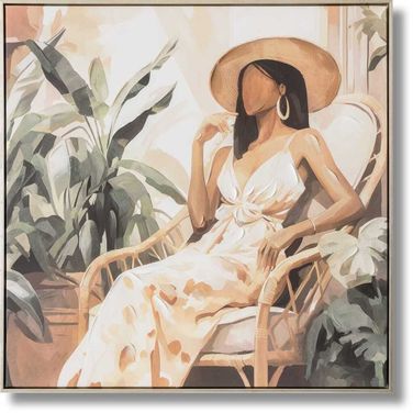 Radiant Serene Rattan Escape Canvas Wall Art In Multi