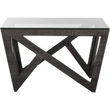 Radley Mid Century Glass Top Coffee Table in Dark Grey