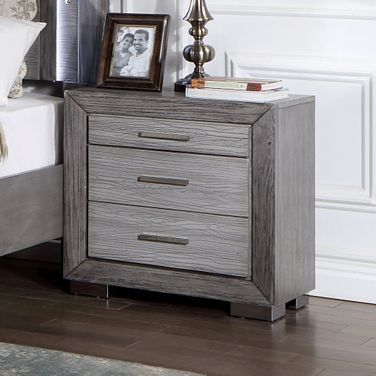 Raiden Night Stand With Usb In Gray