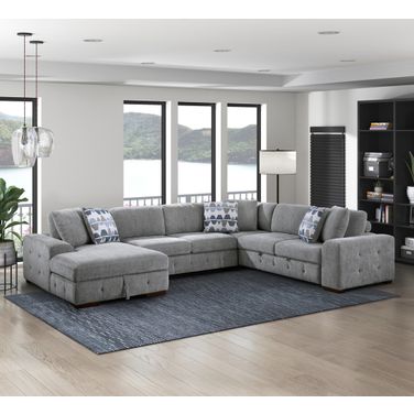 Raife 4-Piece Sectional with Left Chaise In Gray