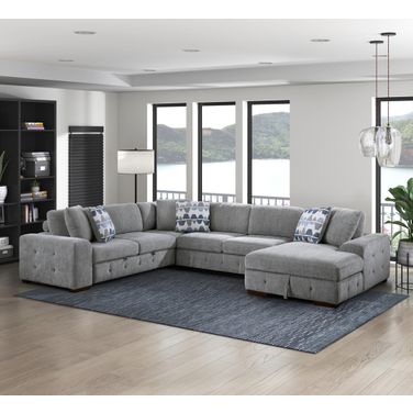 Raife 4-Piece Sectional with Right Chaise In Gray