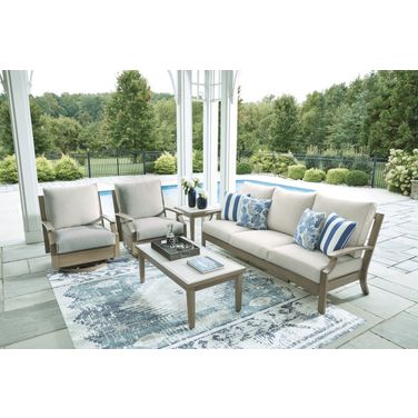 Rainier Ranch Outdoor Occasional Table Set In Brown and Beige