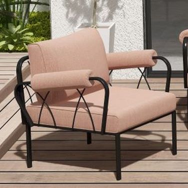 Rajni Patio Arm Chair In Pink and Black