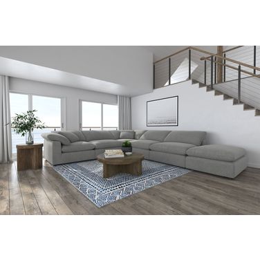 Raleigh 6-piece Boucle Upholstered Modular Sectional In Grey